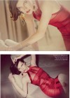 Milla Jovovich in red for Tatler Magazine